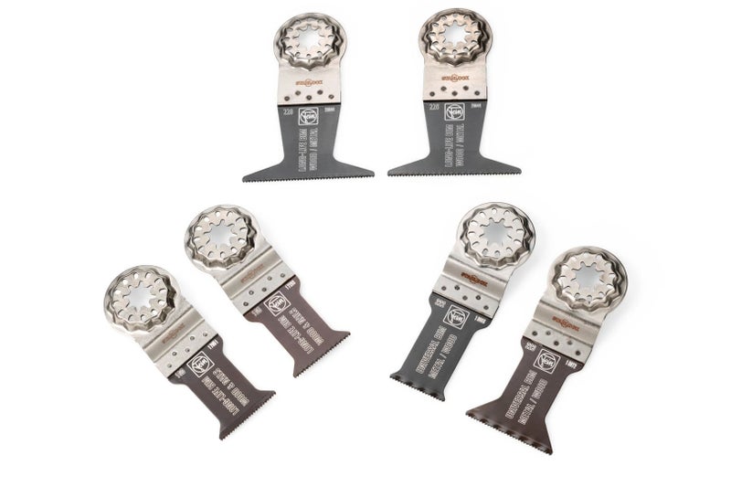 Fein Best of E-Cut Starlock Wood & Metal Saw Blade Set - 6-Piece Kit for Precision Cutting in Wood & Metals, Includes (4) E-Cut Long Life, (2) E-Cut Universal Saw Blade - 35222967010 - Image 1